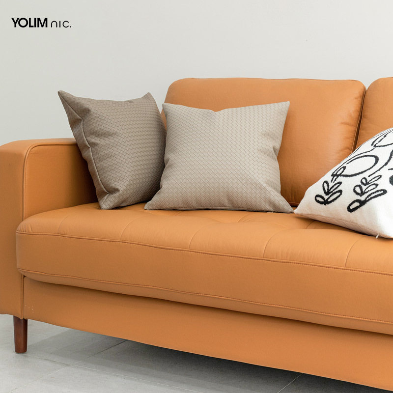 Modern Leather Woven Pillow Cushion Brown Orange Italian Modern Model Room Sofa Pillow Cover Light Luxury Specification drawing