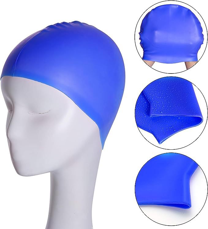 硅胶防水泳帽男女款通用款 儿童硅胶防水游泳泳帽 可印刷LOGO详情图2