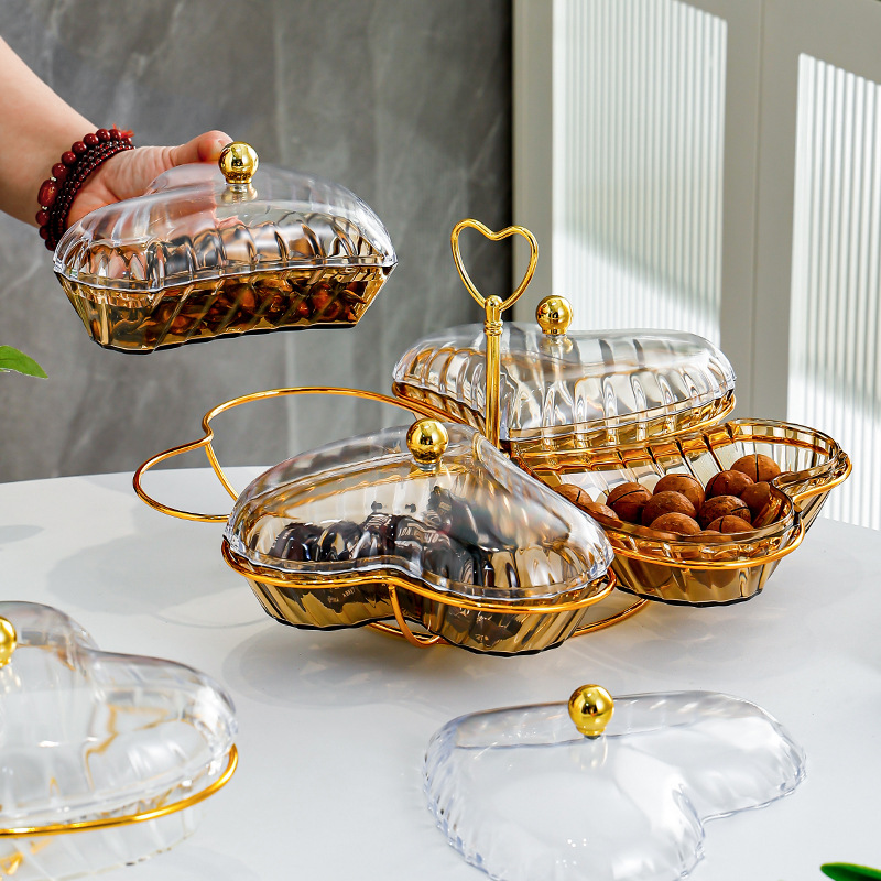 New High Appearance Level Love Fruit Plate Net Red Plate Home Living Room Coffee Table Front Desk Light Luxury High-End Dim Sum Plate details Picture
