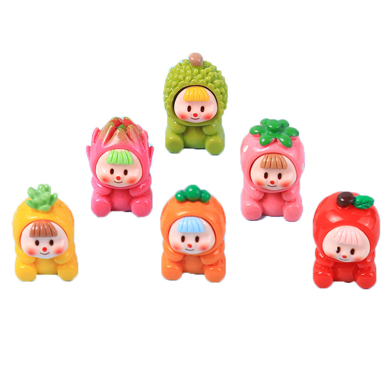 Resin Three-Dimensional Cartoon Fruit Multi-Sister Diy Accessories Key Chain Pendant Car Decoration Hand Decoration Item Picture