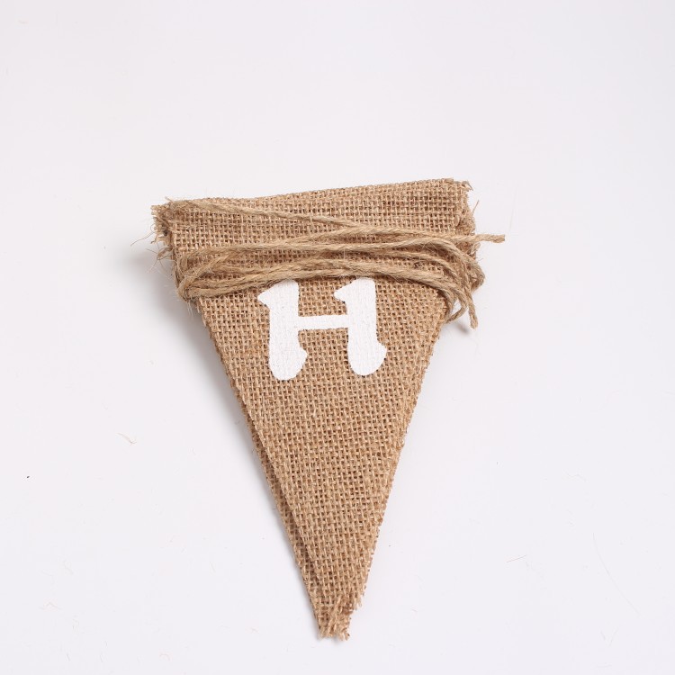 European and American Christmas wedding decoration items, party swallowtail flag, HAPPY BAR, linen triangular flag Item Picture