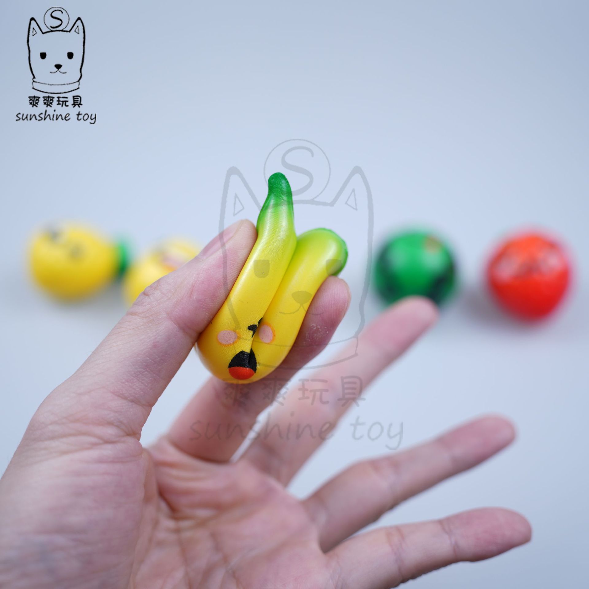 Cross-border best-selling slow-rebound simulated fruit stress-relieving ball, Pinecle PU stress-relieving toy Squishy printing pic 6
