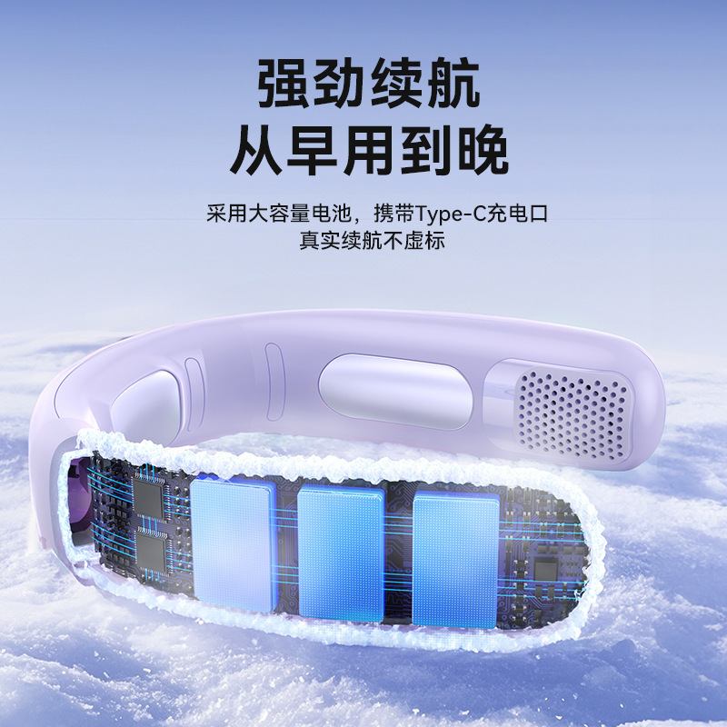 Cross-Border Semiconductor Cooling Halter Fan Usb Charging Leafless Air Conditioning Fan Outdoor Portable Halter Small Fan Application Scenario