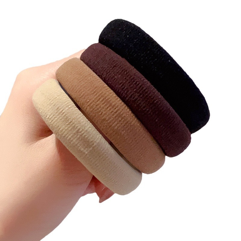 Hair band headband, 2023 new style rubber band women's hair tie, high ponytail, high elasticity headwear, rubber band hair band, black hair accessory Item Picture