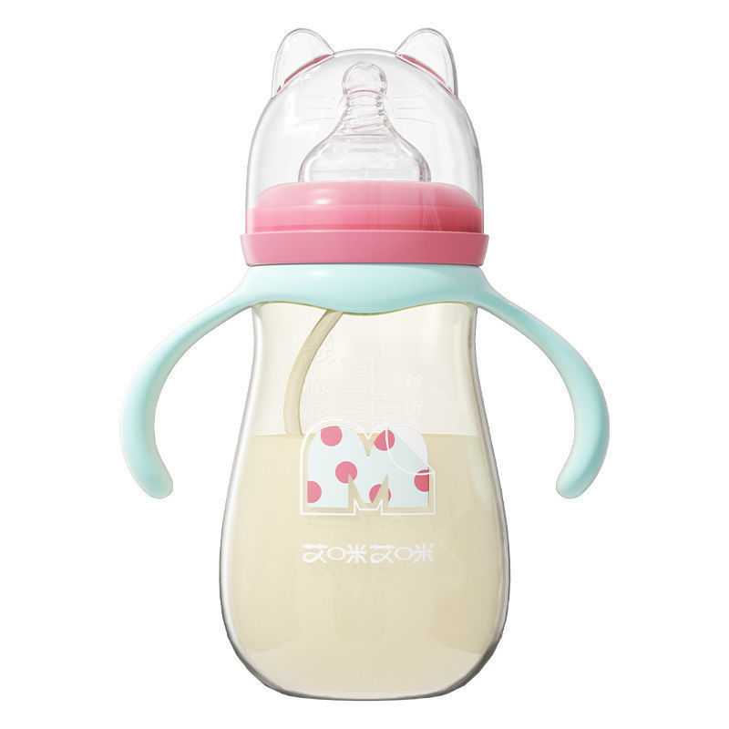 艾咪艾咪新生婴儿PP奶瓶宽口宝宝奶瓶防胀气防摔鸭嘴杯吸管杯奶瓶详情图5