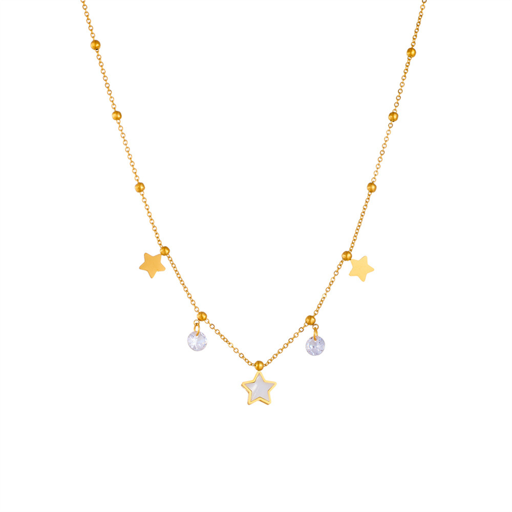 水晶锆石套链/锆石套链/耳圈套装/套装珍珠/木制工艺品白底实物图