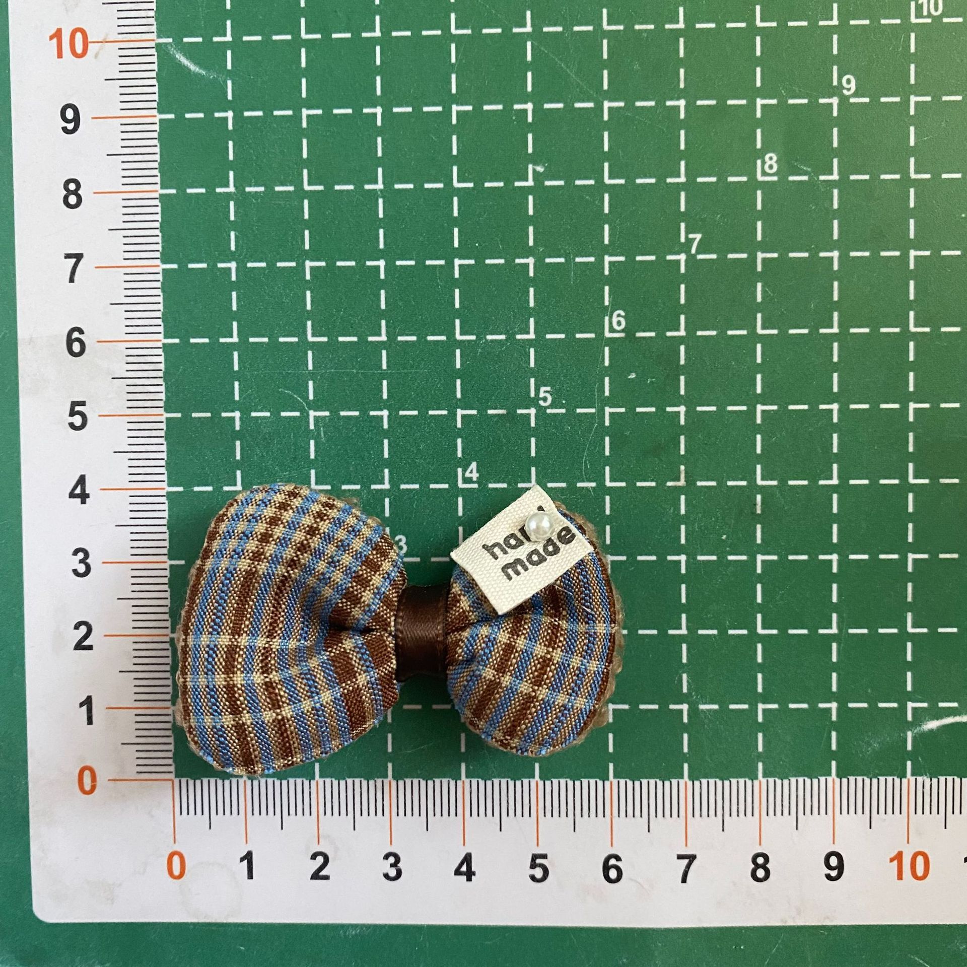 新款布艺千鸟格蝴蝶结樱桃小花DIY挂件鞋子包包帽子配件服装辅料详情9