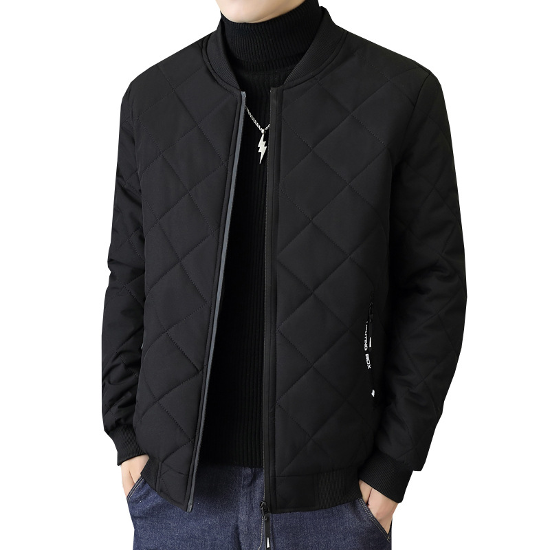 New men's coat, winter cotton-padded jacket, Korean style cool thickened cotton-padded jacket, baseball collar cotton-padded jacket, cotton-padded jacket jacket, top for men Item Picture