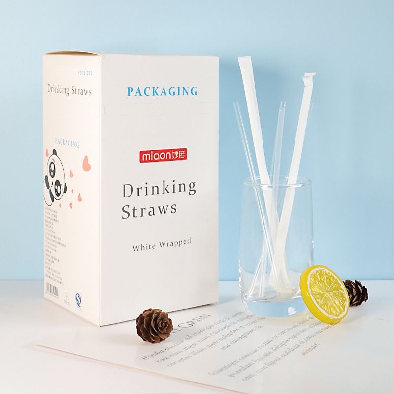 Disposable straws, independently packaged suction tubes, flat-mouthed food-grade beverage straws, flexible box-packed pp transparent straws Specification image