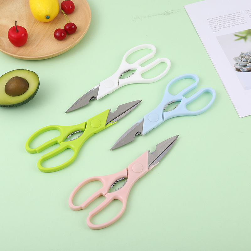 Stainless steel modern simple kitchen scissors ins multifunctional small fresh scissors household strong fish bone chicken bone scissors details Picture