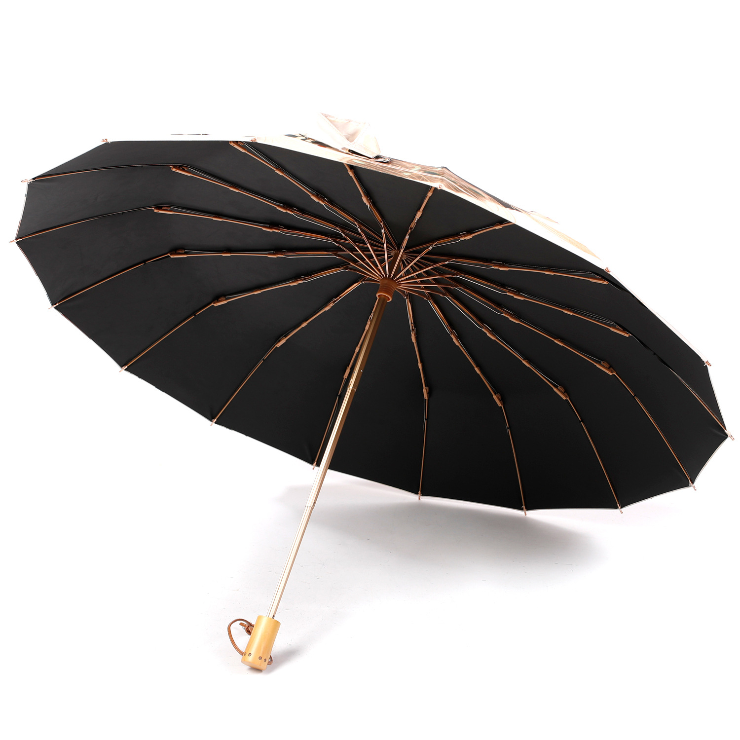 Star Treasure New Tidal Sunshade Umbrella Ink Begonia Chang E Digital Print Pattern 16 Bone Hand Open Three Fold Umbrella Wholesale Item Picture