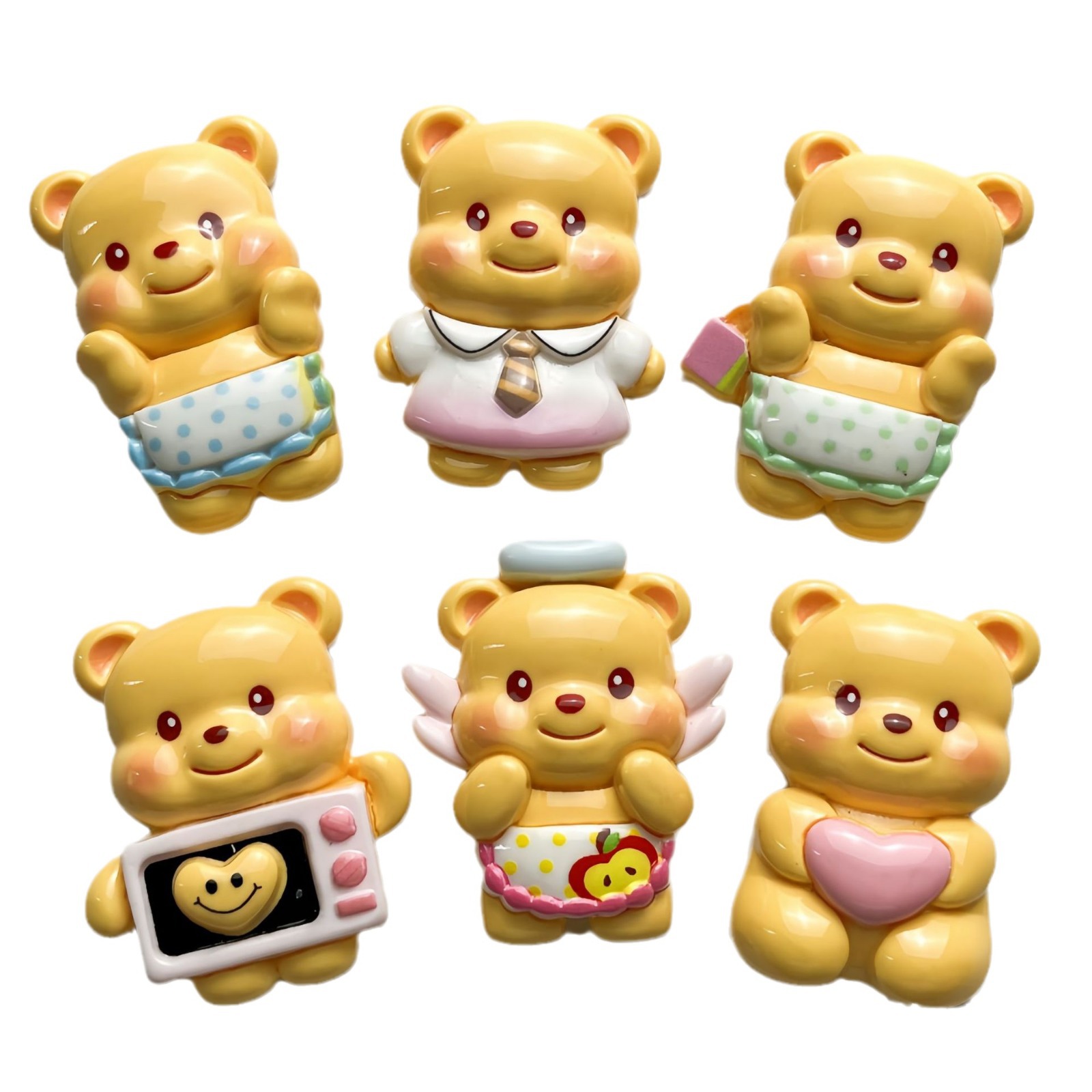 卡通可爱奶呼黄油小熊卖萌树脂装饰配件手工工艺品饰品材料批发详情6