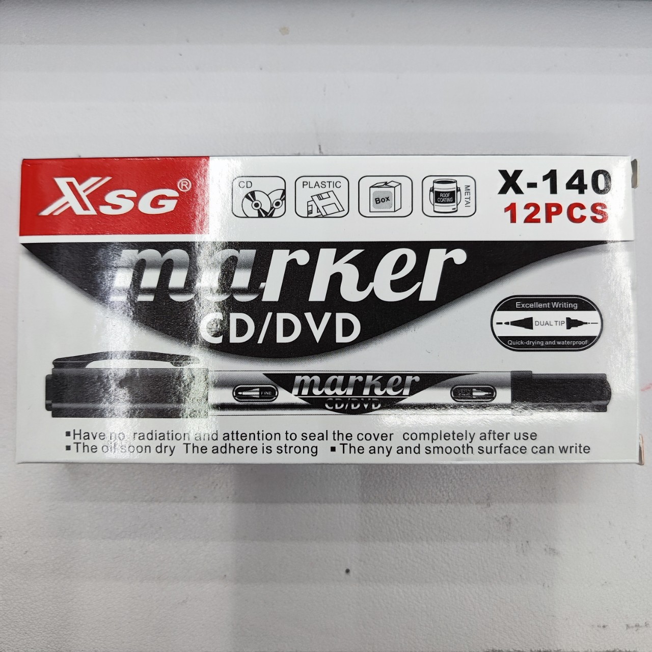 X-140 Small Two-Head Quick-Drying Water-Based Cd Dvd Marker Xsg Markers A Must-Have Two-Head Marker