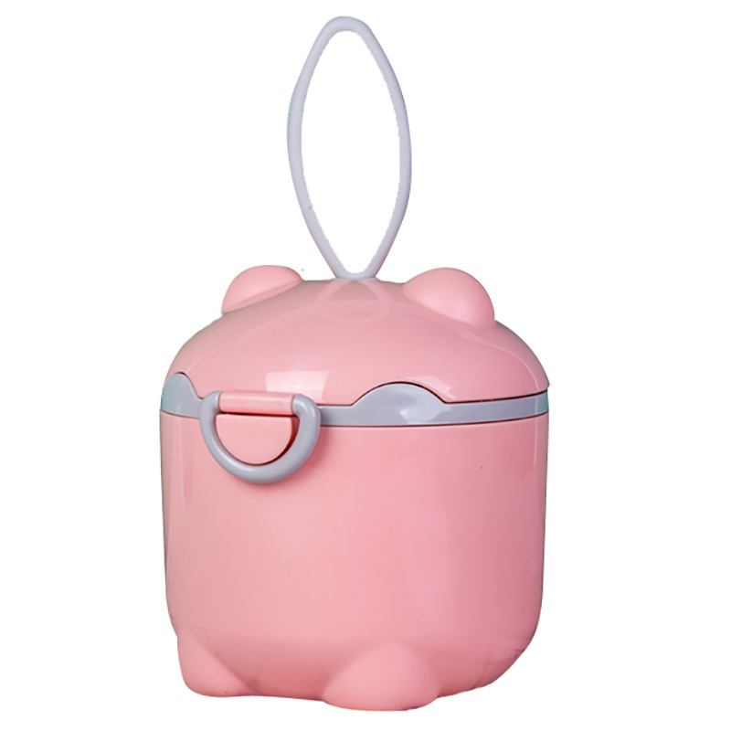 Wholesale large-sized cartoon milk powder boxes, single-layer large-capacity portable milk powder boxes, baby food boxes, snack boxes with spoons Item Picture