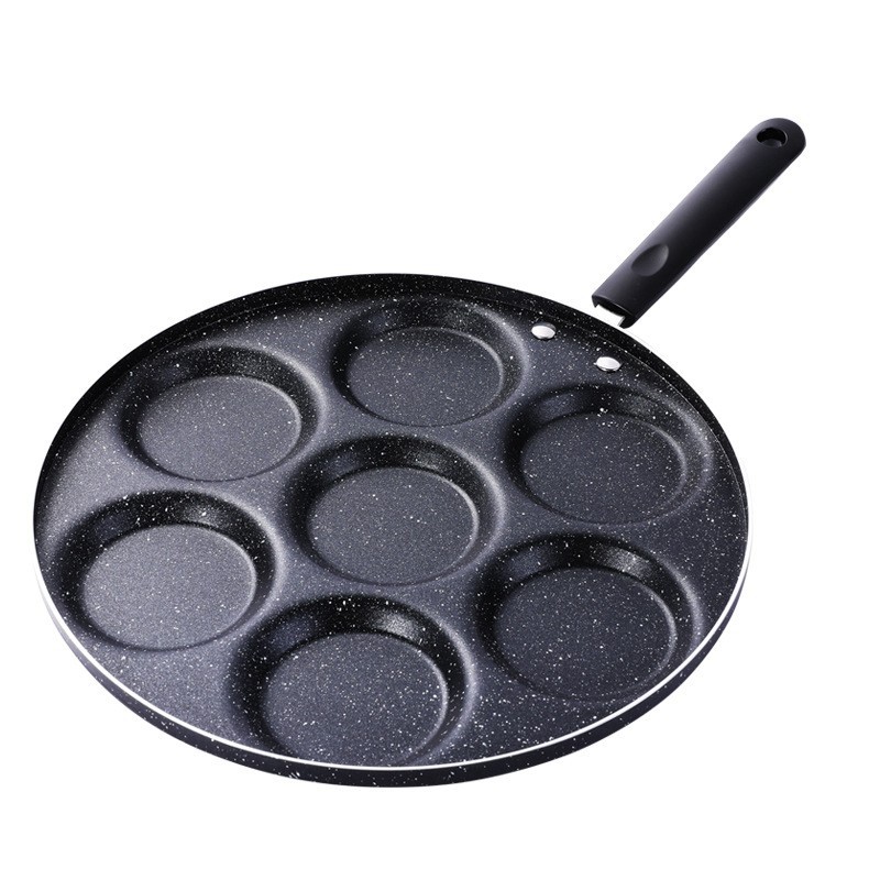 Seven-hole egg grill pan, non-stick pan, egg burger mold, multi-functional household poached egg pan Item Picture