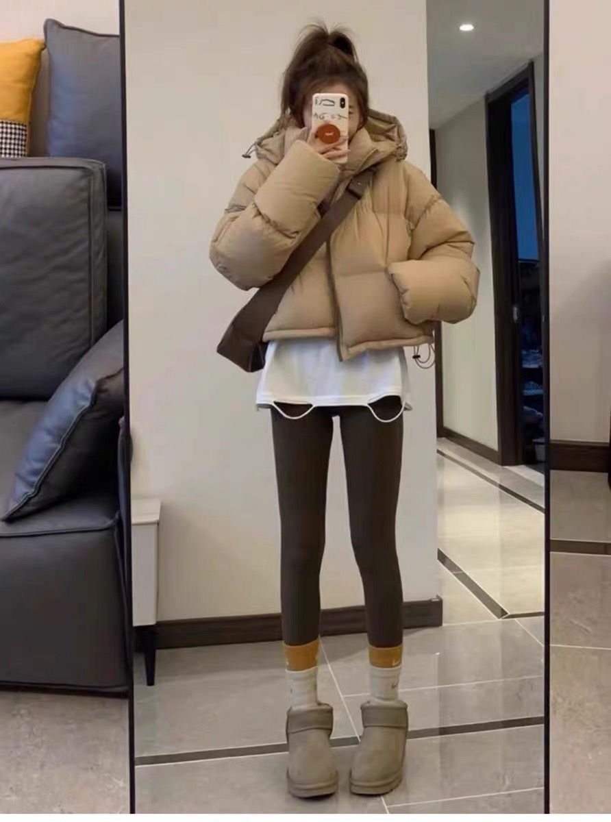 短款羽绒服女2025新款韩版小个子高腰加厚宽松面包服白鸭绒冬外套详情15