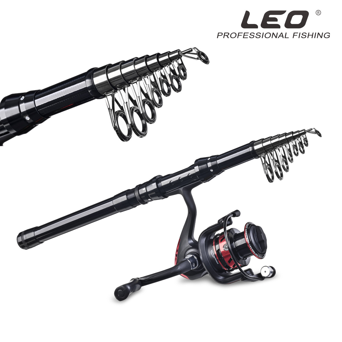 28170 Leo/ Leou 【Ru Black Short Pole 】 Shrinkage Luya Pole Sea Fishing Gear Wholesale Cross-Border details Picture