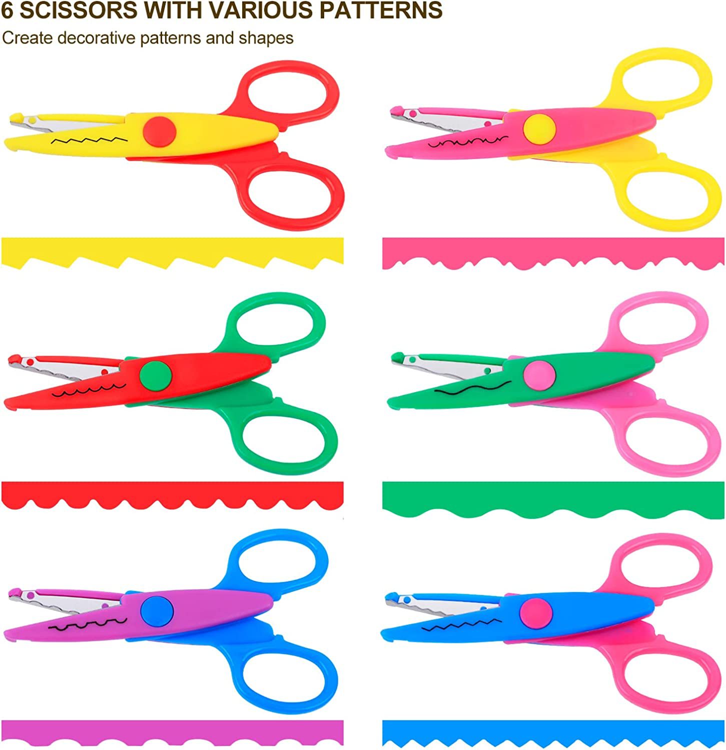 Children's Safety Scissors Paper-Cut Five Inch Lace Scissors Children's Cartoon Plastic Diy Non-Scraping Hand Pattern Scissors Item Picture