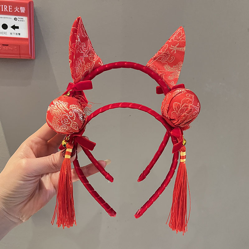 儿童古风发饰中国风女童流苏发箍搭配唐装汉服头箍新年头饰品发夹