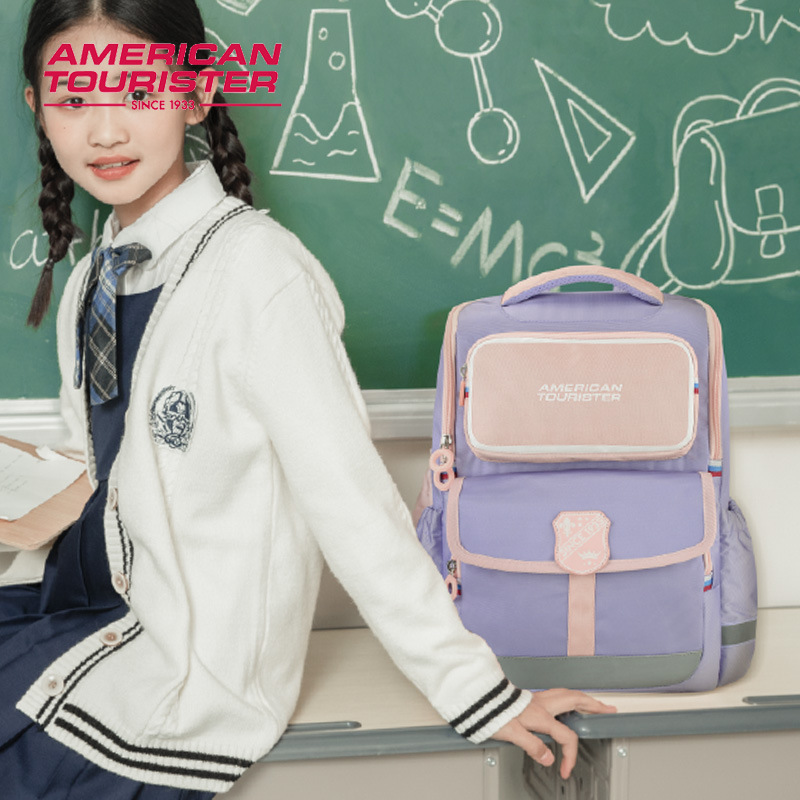 American Travel reliable Schoolbag, American-style campus schoolbag, primary school backpack for girls 1-3-6 grade backpack for boys spine support NG4