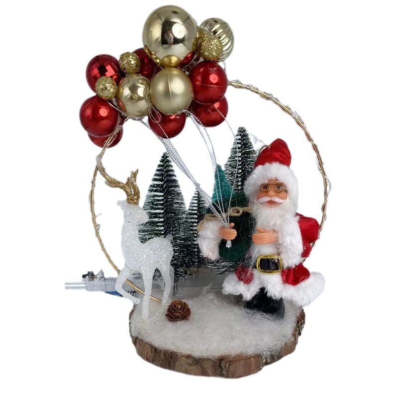 New Christmas Decorations Creative Decorations With Light Wreaths Christmas Flowers Human Fawn Mini Christmas Tree Christmas Ball Item Picture