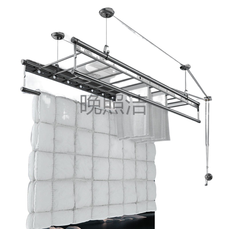Wz height-adjustable clothes drying rack, balcony household hand crank, manual clothes drying pole, quilt, indoor automatic folding clothes drying rack Item Picture