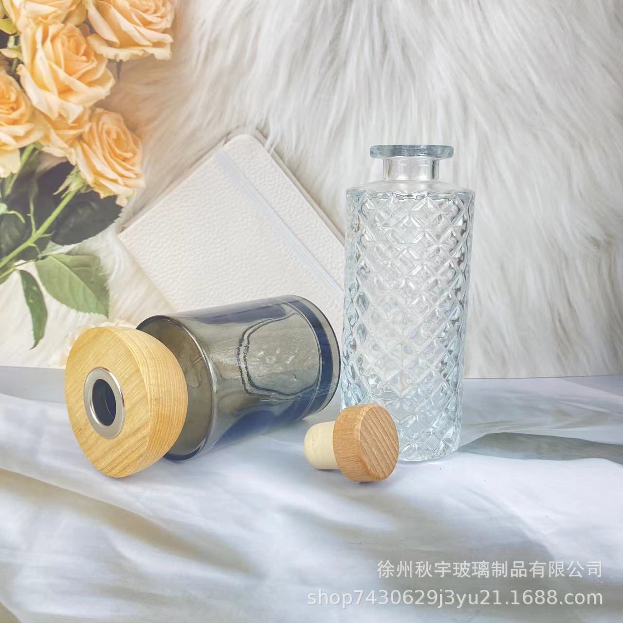 批发香薰瓶摆件玻璃香薰空瓶子香薰玻璃瓶藤条干花挥发扩散香薰瓶详情图4