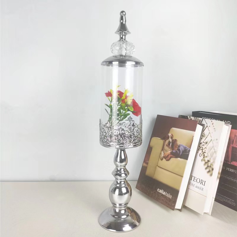 French Light Luxury Glass Candy Jar Food Storage Jar Wedding Hotel Table Decoration Utensils Food Storage Application Scenario