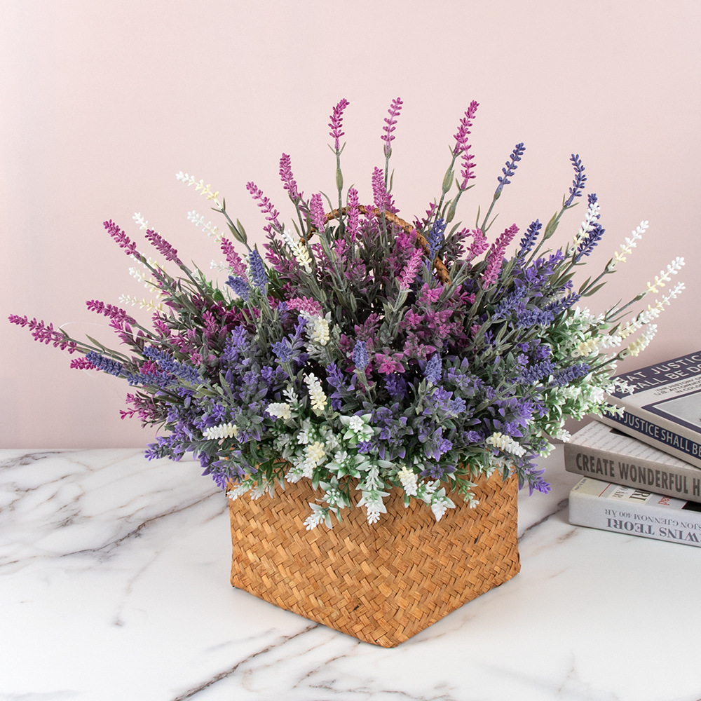 In-stock winter lavender combination floral soft furnishings, plant fluff materials, large vanilla artificial green plants, home artificial flower bouquets Specification image