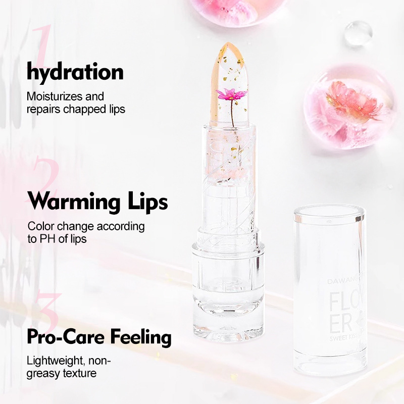 跨境美妆温变干花变色口红唇膏保湿滋润彩妆化妆品批发美妆个护详情图4