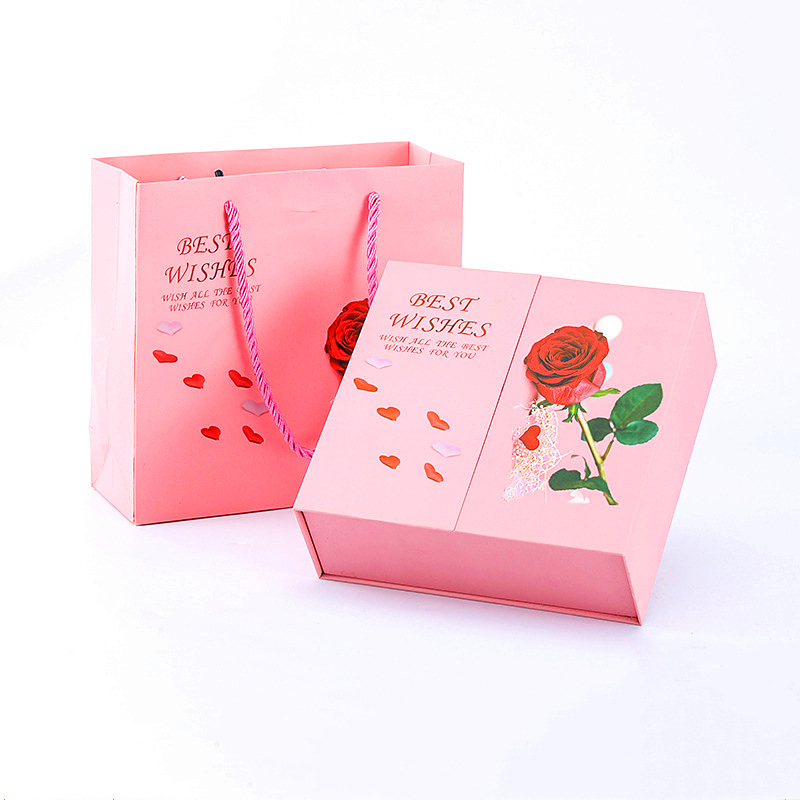 11 Rose Double Door Lift Gift Box Heart Paint Jewelry Packaging Box Jewelry Gift Box Wholesale Item Picture