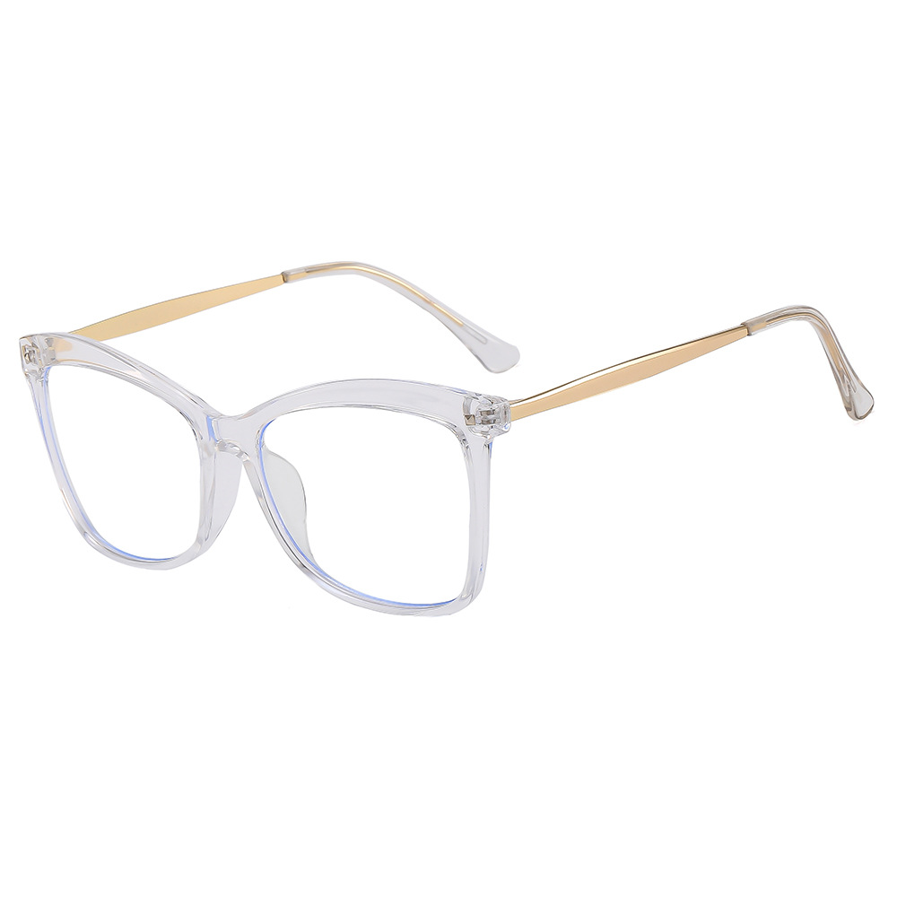 New cross-border square glasses frame with rice nails, anti-blue light, European and American flat light glasses, trendy and retro for women, can be paired with myopia glasses frame Item Picture