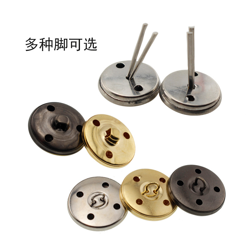 Round retro copper leather buttons, jeans buttons, metal copper buttons, outerwear, large coat buttons details Picture