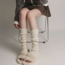 Knitted jk hosiery socks female white long calf socks leg covers autumn and winter warm Lolita Pile pile socks Lolita