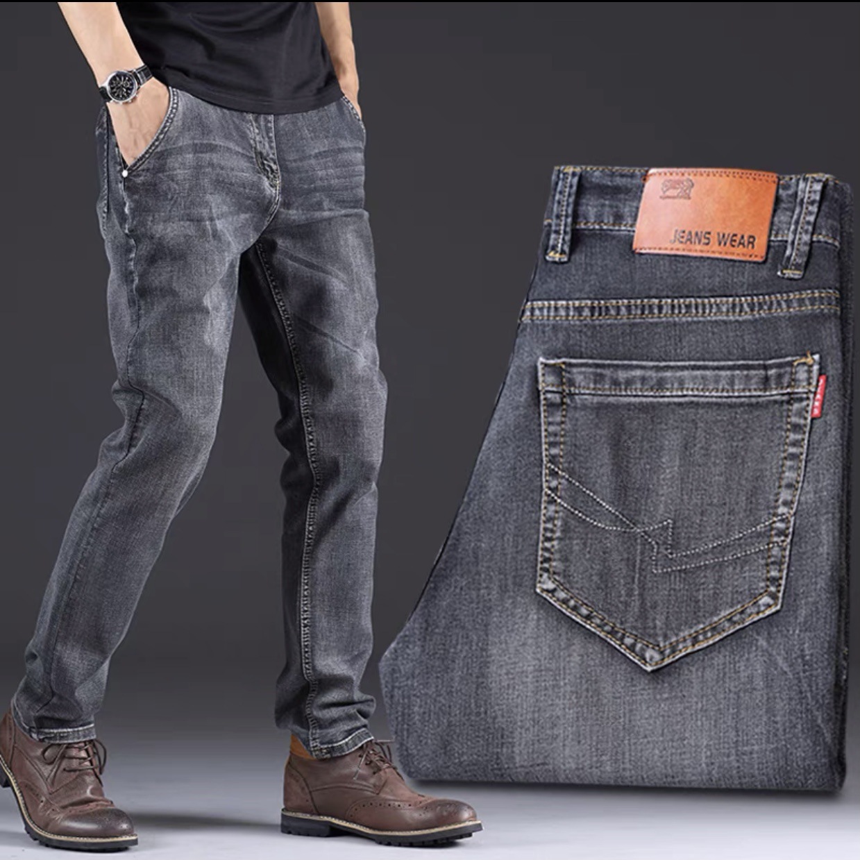 Smoke-gray men's loose straight-leg summer thin trousers, new men's middle-aged casual and versatile trousers for men Application Scenario