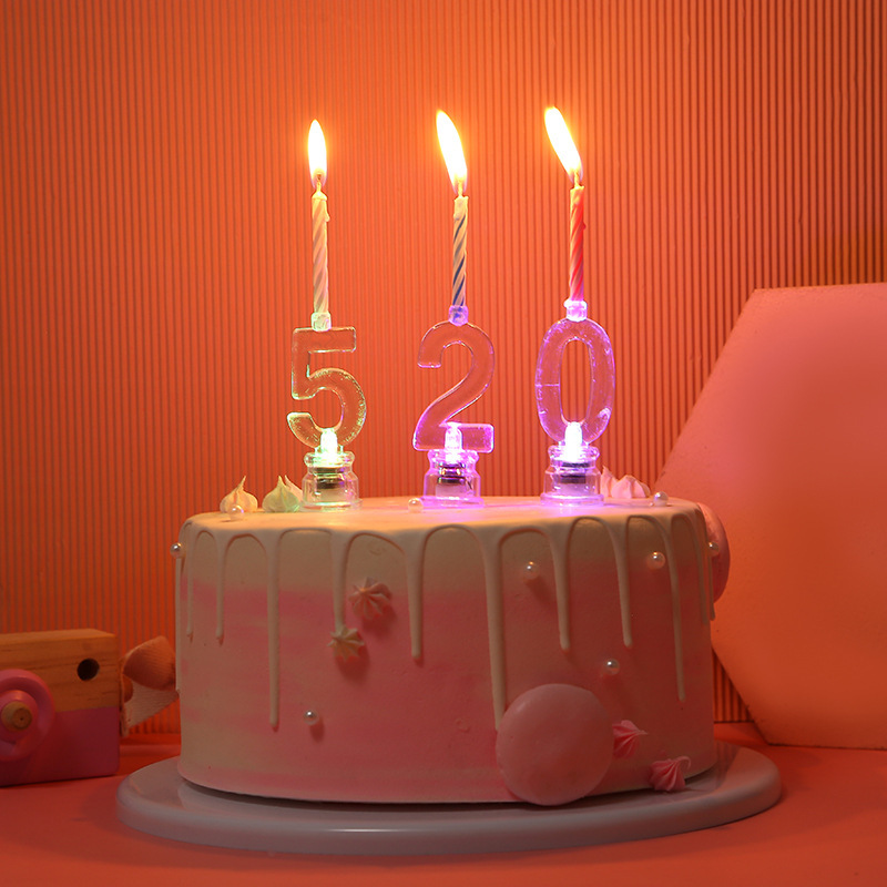 Creative Children's Fun Birthday Candle Set translucent simple set Digital Candle colorful digital birthday candle thumbnail