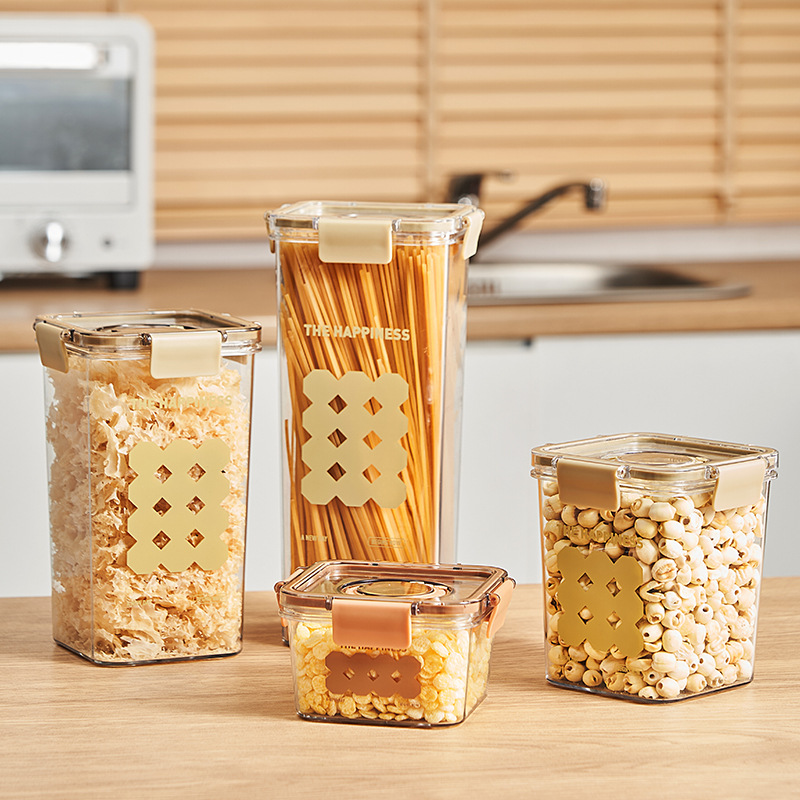 G70 Creative Timing Date Sealed Jar Moisture-proof Transparent Kitchen Storage Jar, Grain, Snack and Pet food Storage Box details Picture