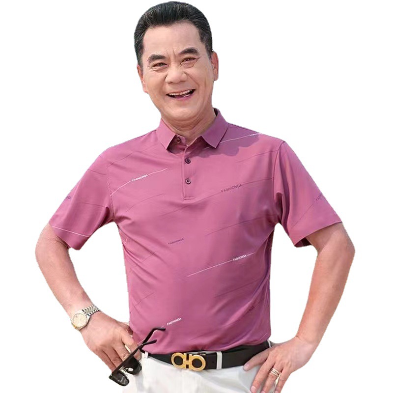 新款爸爸夏装白底实物图