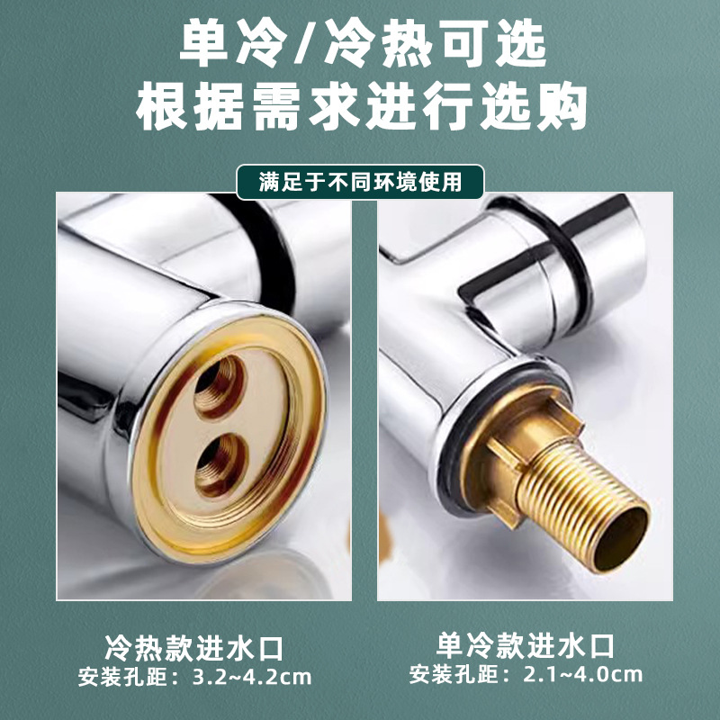 Kitchen faucet, hot and cold head, sink, sink, all-copper single cooling, universal and rotatable, household Application Scenario