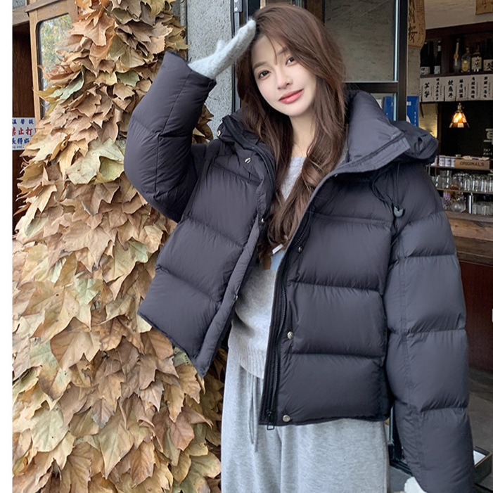 裳初90白鸭绒泡芙羽绒服女2025新款连帽面包服加厚羽绒外套平湖详情6