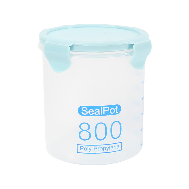 Wholesale of simple plastic transparent tape scale sealed can storage boxes Item Picture