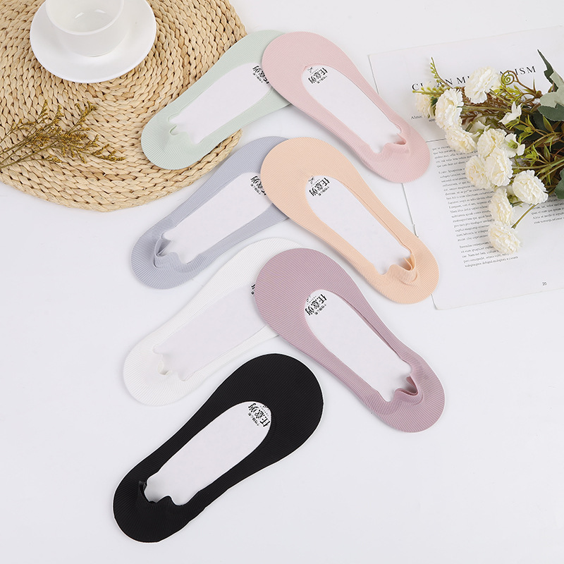 Any Cut Round Mouth Spring/Summer Thin New Socks High Female Ice Silk Invisible Socks Any Cut Off With Non-Slip Boat Socks Specification drawing