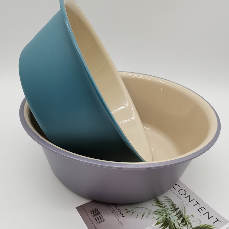 Two-color washbasin, thickened plastic washbasin, large household basin for washing vegetables and clothes, small basin for babies, washbasin for feet details Picture