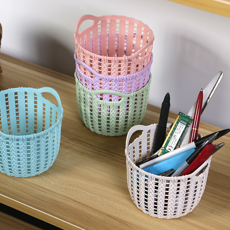 Small Basket Wholesale Ins Desktop Plastic Storage Round Basket Home Storage Basket Portable Storage Frame One Piece Specification drawing