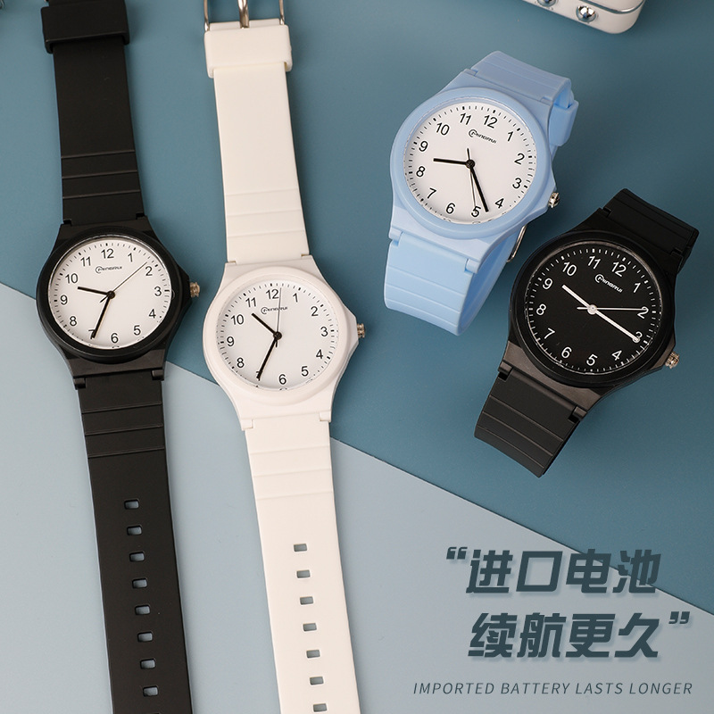 Best-selling student wristwatches, quartz watches for exams, trendy, simple and waterproof electronic watches for adults, children's watches for women