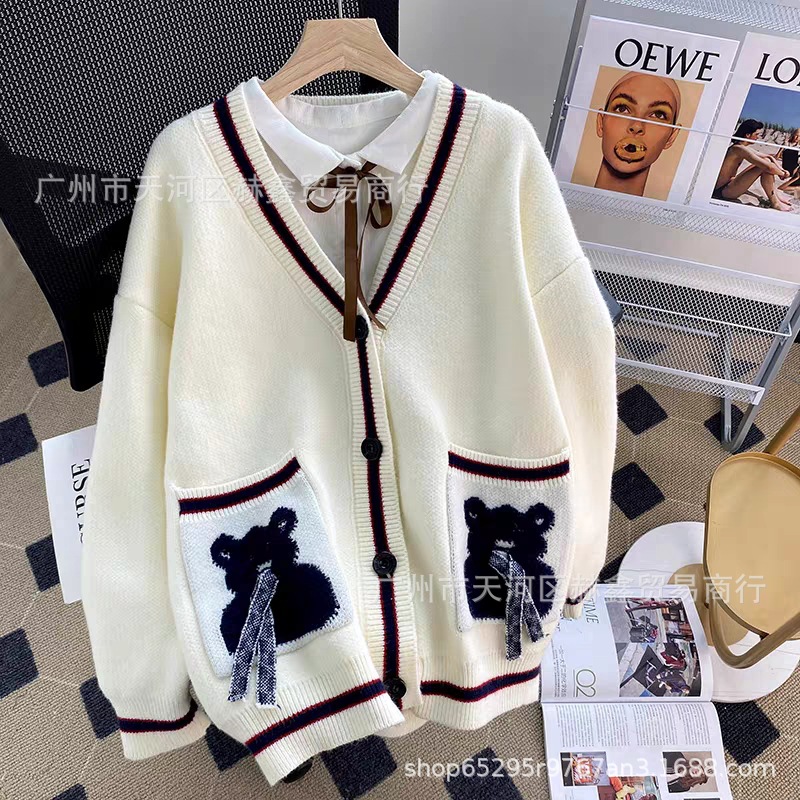 Mujeres cashmere cardigan suéter nueva capa de mujer engrosada otoño e invierno suéter versión coreana de comercio exterior ropa al por mayor - 4