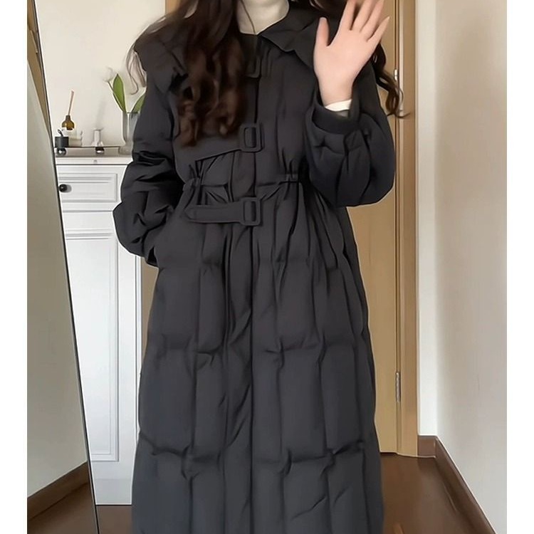 羽绒服女2023年冬季新款韩版中长款海军领设计感洋气奶fufu外套潮