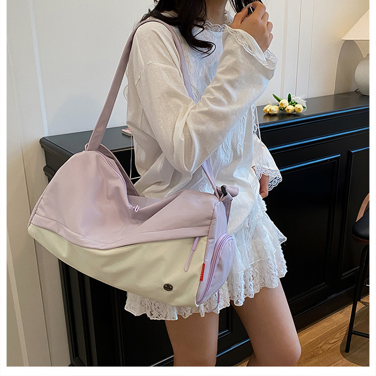 跨境韩版包包女2025新款防水尼龙包时尚新月包百搭轻便斜跨包详情29