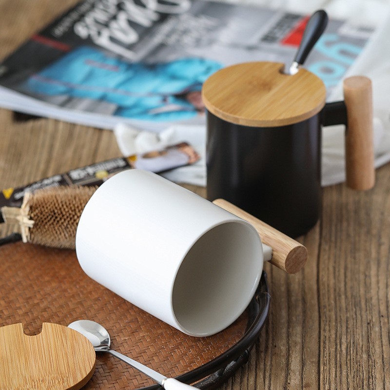 Ceramic coffee cups with LIDS, couple mugs Specification image