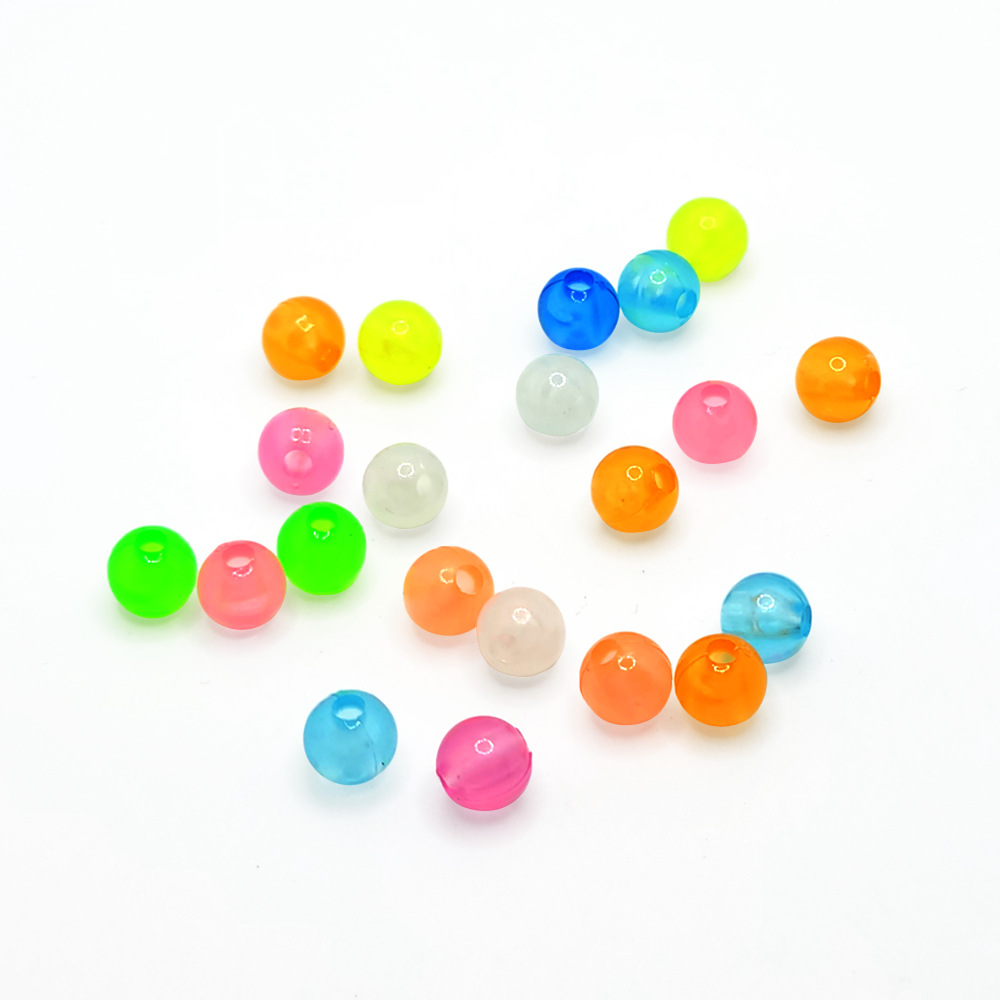 Acrylic colored children's DIY luminous beads, luminous straight hole round beads, jelly beads, fishing gear beads with holes and loose beads Application Scenario